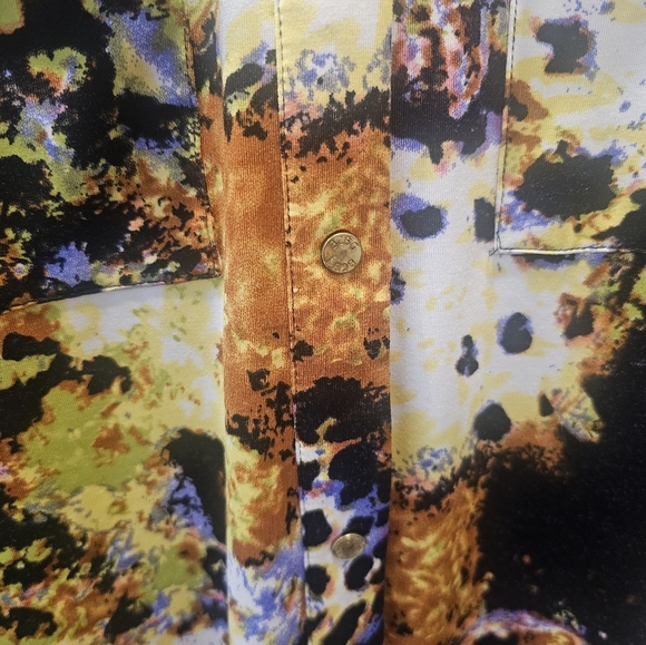 BCBG MAXAZRIA Mystical Leopard Art to Wear Snap Closure Long Sleeve Medium - Picture 5 of 16